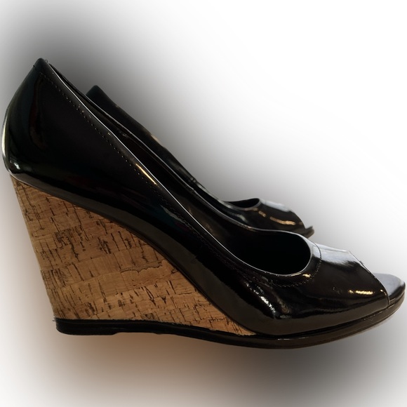 attention Shoes - Cork Wedge Open Toe Shoe 9.5M